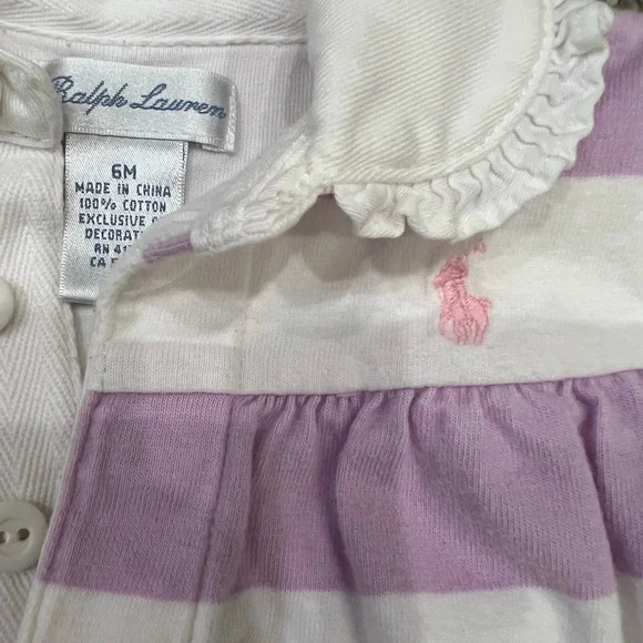 Ralph Lauren Purple Striped Onesie - Picture 2 of 4